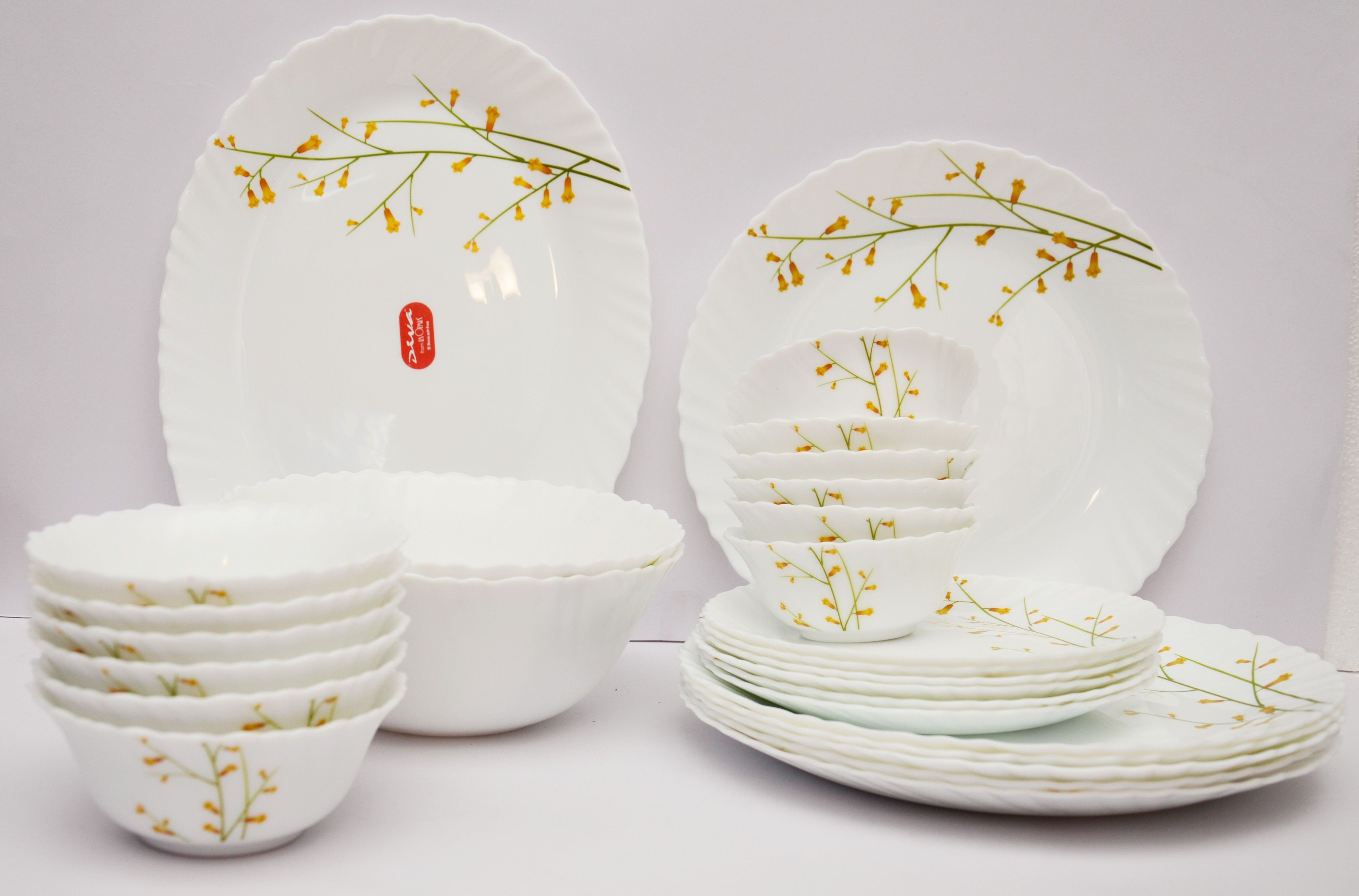 laopala Pack of 27 Ceramic Citron Weave Dinner Set-picture-16