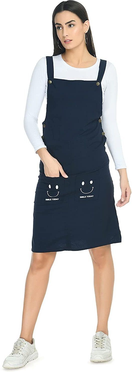 Women Blue, White Dungaree-image-23