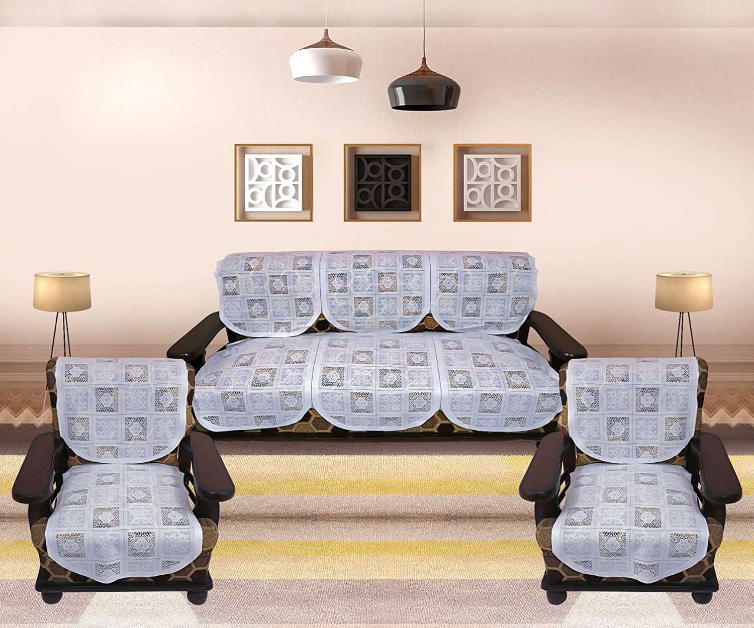 golden leaf Sofa Cover living Room White Sofa Fabric-picture-11