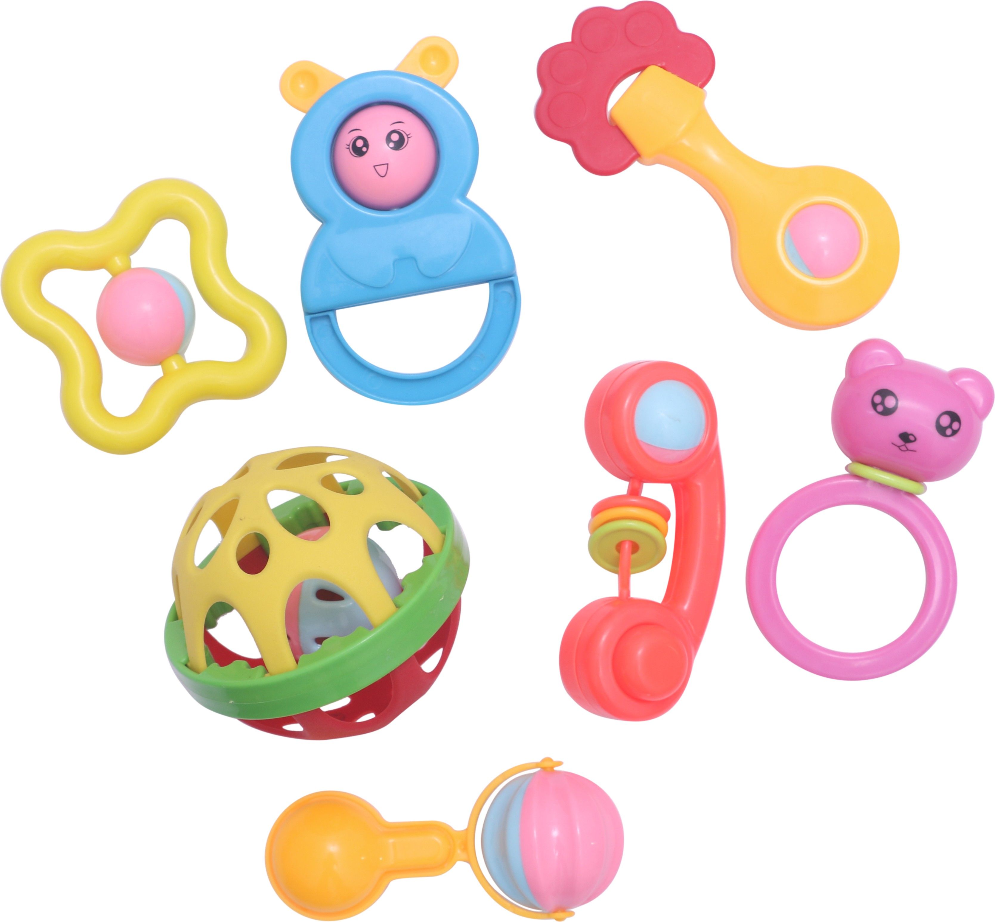 hinik Rattles and Teether for Babies, Set of 7 Pcs - Rattle Rattle-picture-18