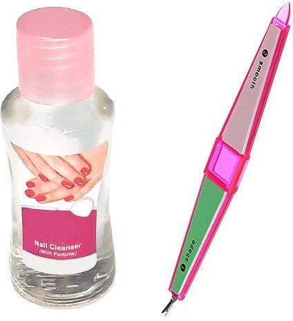 Nail Polish Remover with Nail Buffer Easy to Use Nails Cleaner Liquid for Home and Salon Use 30 ml