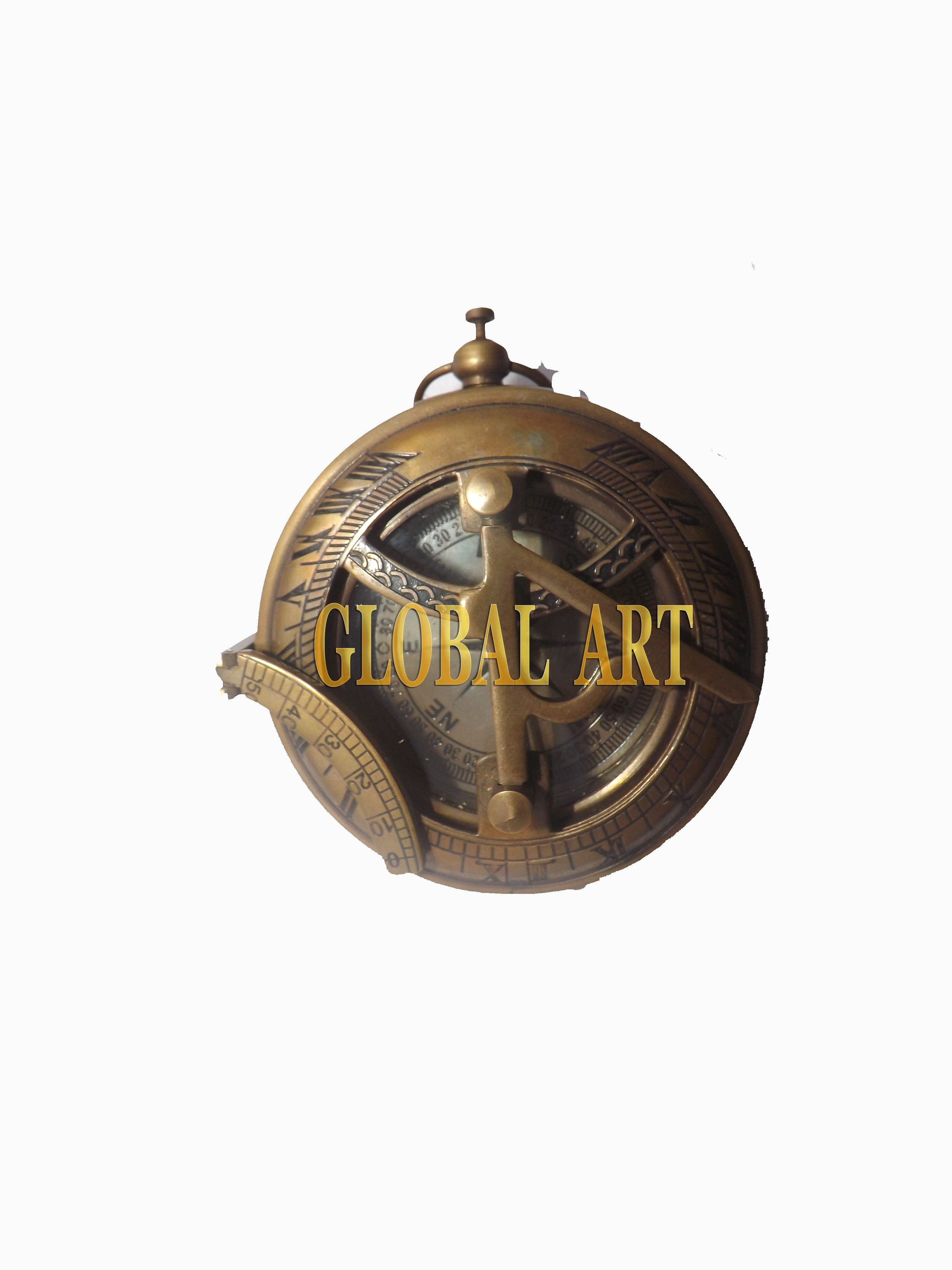 Nautical Sundial Brass 2 Inch Compass Compass-image-7