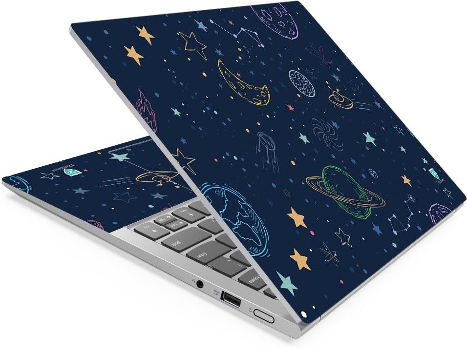 Techfit HD Printed Easy to Install Full Panel Laptop Skin/Sticker/Stretchable Vinyl/Cover for all Size Laptops upto 15.6 inch No Residue, Bubble Free - Planet Space Self Adhesive Vinyl Laptop Decal 15.6-image-49