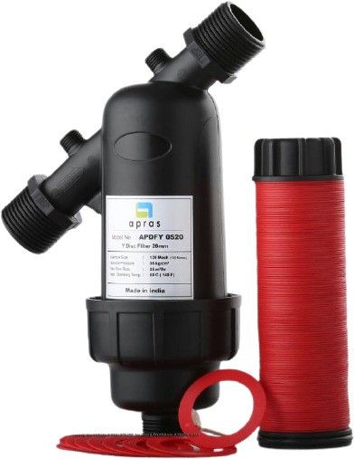 Filter - 1.5" | Y Type Disc Filter for Drip Irrigation | Also for Water RO, Garden lawn, Home or Apartment Water Tank | Size- 1.5 inch (40mm) | Flow rate 10 Thousand Litre/Hr. | Made in India Tap Mount Water Filter