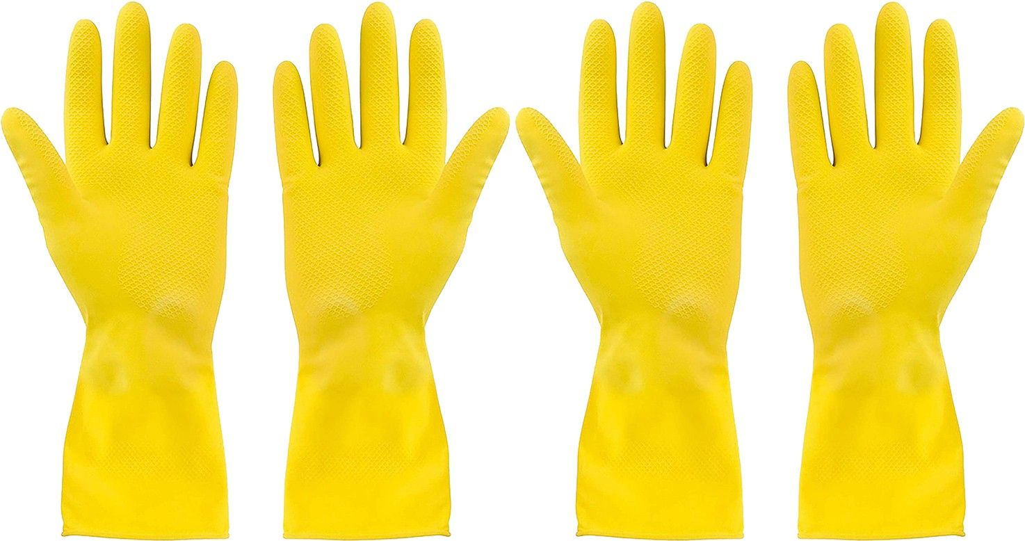 Cleaning Gloves Reusable Rubber Hand Gloves | Stretchable Washing Gloves for Kitchen Garden - Pack of 2 Gardening Shoulder Glove-image-18