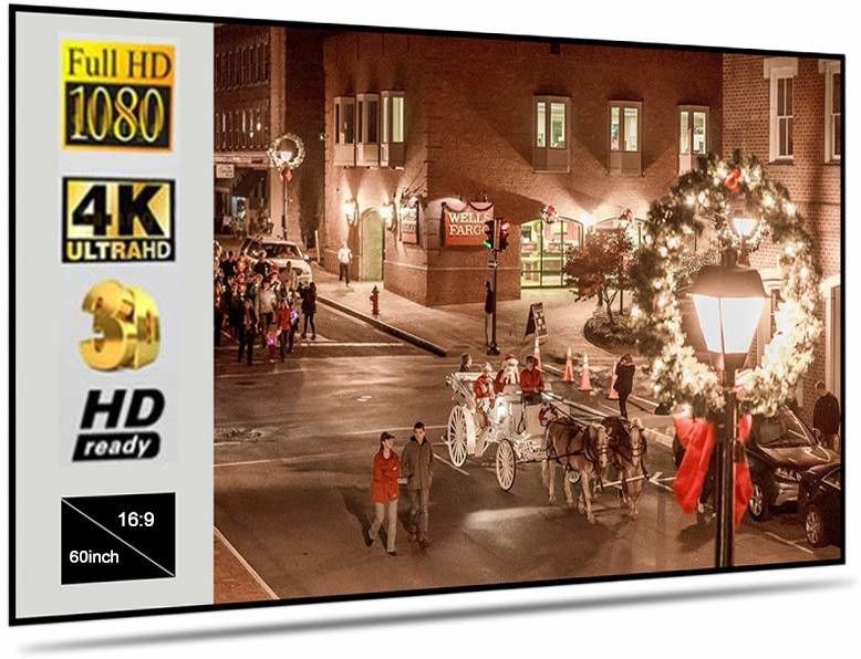 royality 120 inch Projector Screen HD16:9 Portable Video Projector Screen Foldable Anti-Crease Indoor Outdoor Projection Screen for Home, Office, Classroom (9 Feet (W) x 5 Feet (H)) Projector Screen (Width 275 cm x 153 cm Height)-image-33
