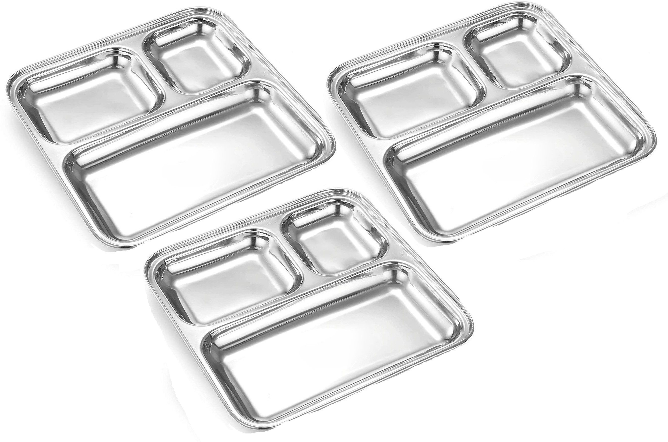 Pav Bhaji Idlli Sambhar Plate 3 Pic Sectioned Plate-image-39