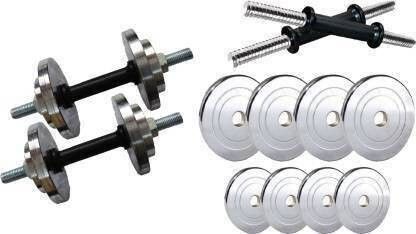 0.2 kg Premium quality Steel chrome plates (3kg x 4+ 2kg x 4) +2 Rods Home Gym Combo-image-13