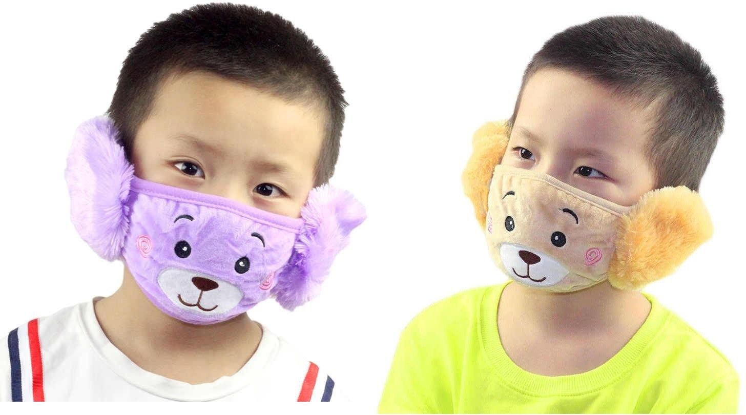 4 you Kids Girl's and Boys' Warm Winter Face Mask with Plush Ear Muffs Covers, (3 Years to 10 Years) for Autumn Winter (Set of 2) Ear Muff-picture-13