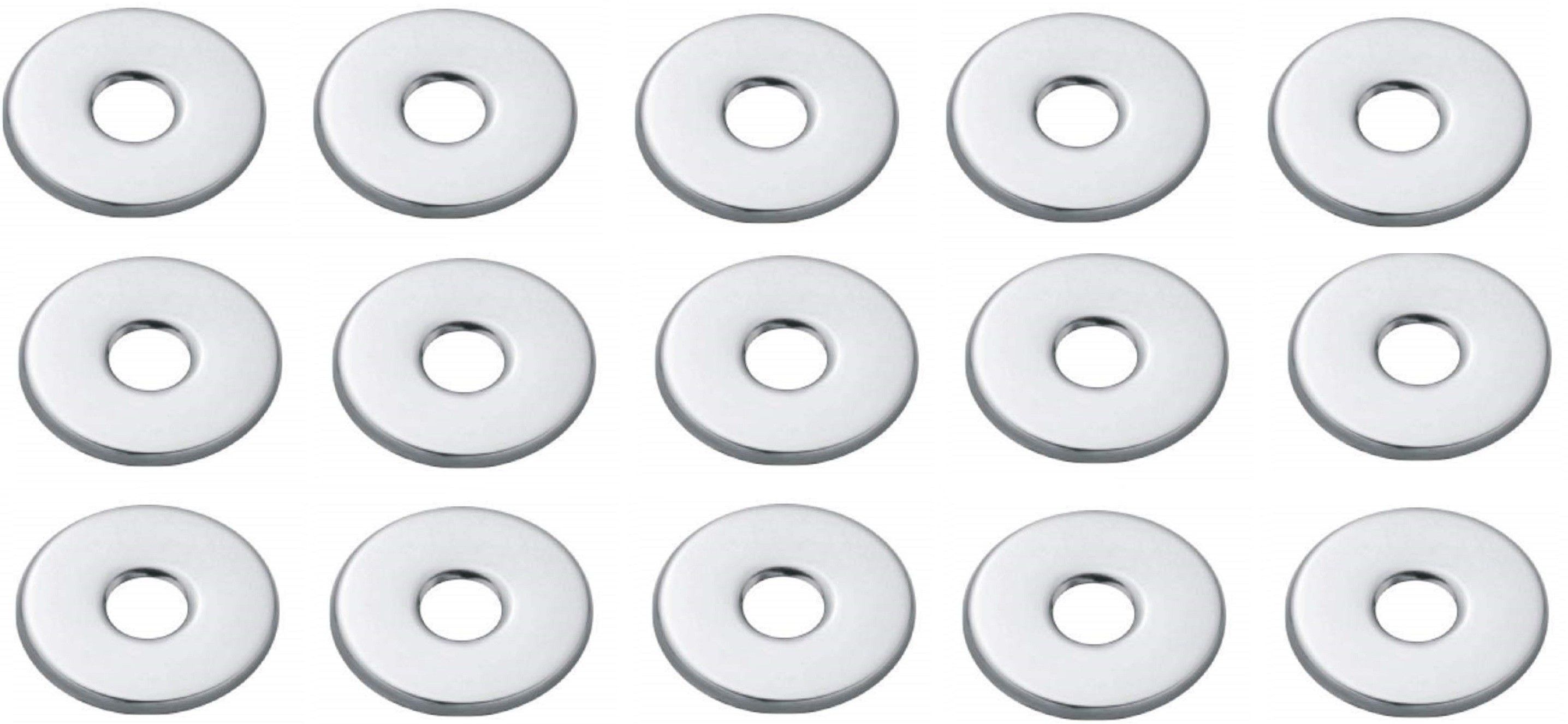 Chrome Plated Round Wall Flange/Free Cap for Taps/Tap Plate Bathroom Mixture in Kitchen/Bathroom Fittings/Wash Area Bathroom Accessories (Pack of 15 PC) Plate Flange