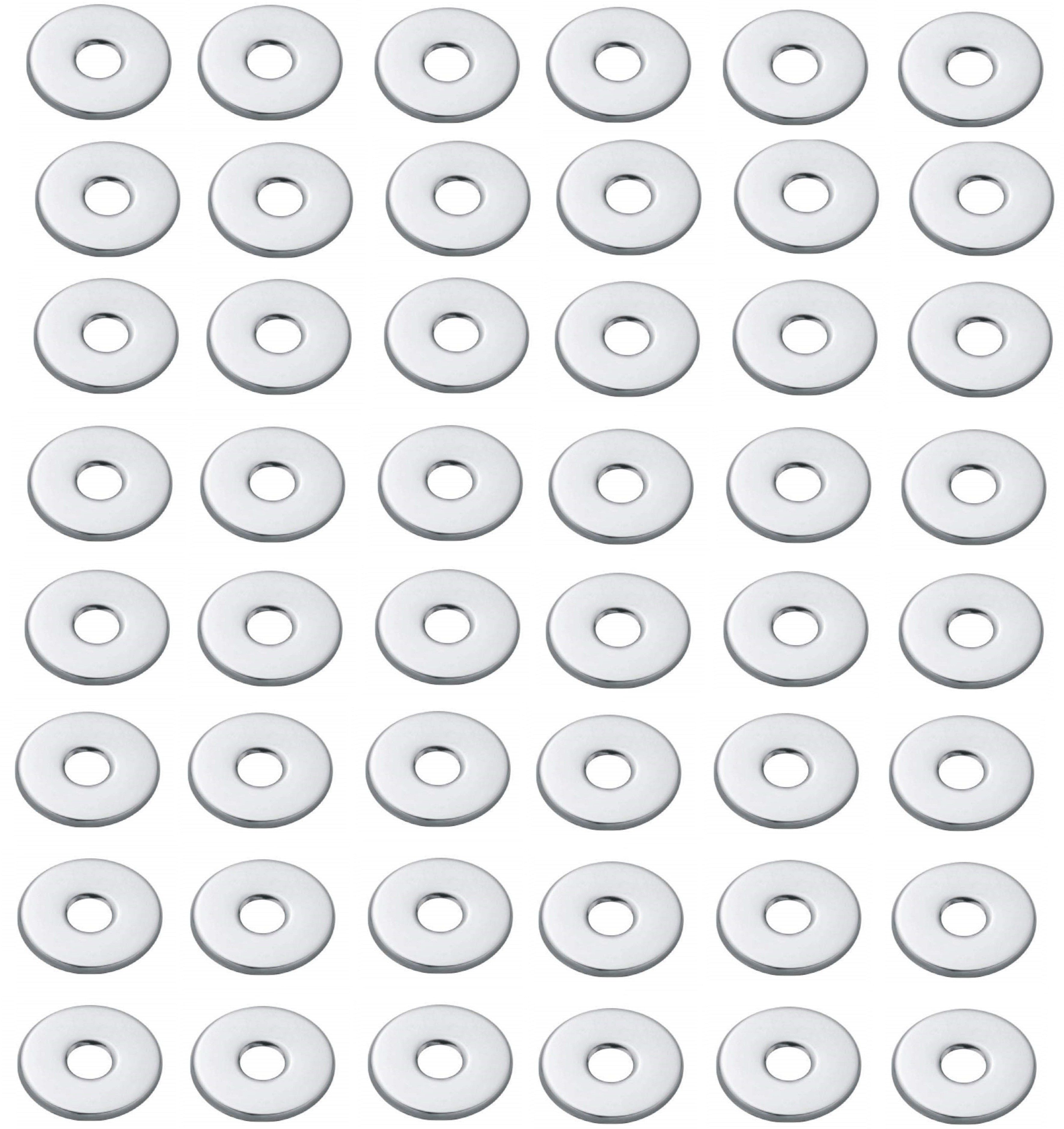 Chrome Plated Round Wall Flange/Free Cap for Taps/Tap Plate Bathroom Mixture in Kitchen/Bathroom Fittings/Wash Area Bathroom Accessories (Pack of 50 PC) Plate Flange