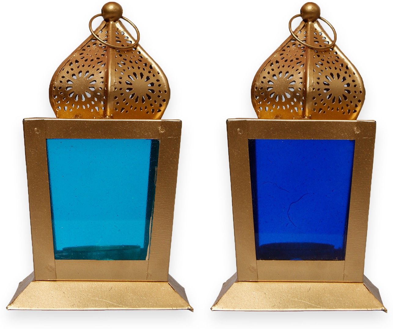 antique collection Blue, Gold Iron Hanging Lantern-picture-12