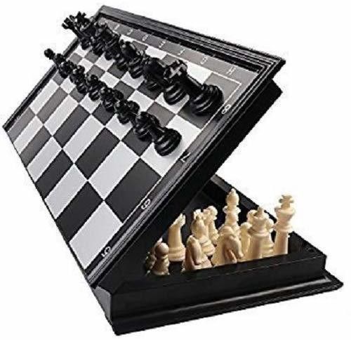 white popcorn Magnetic Educational Toys Travel Chess Set with Folding Board for Kids and Adults 25 cm Chess Board-picture-16