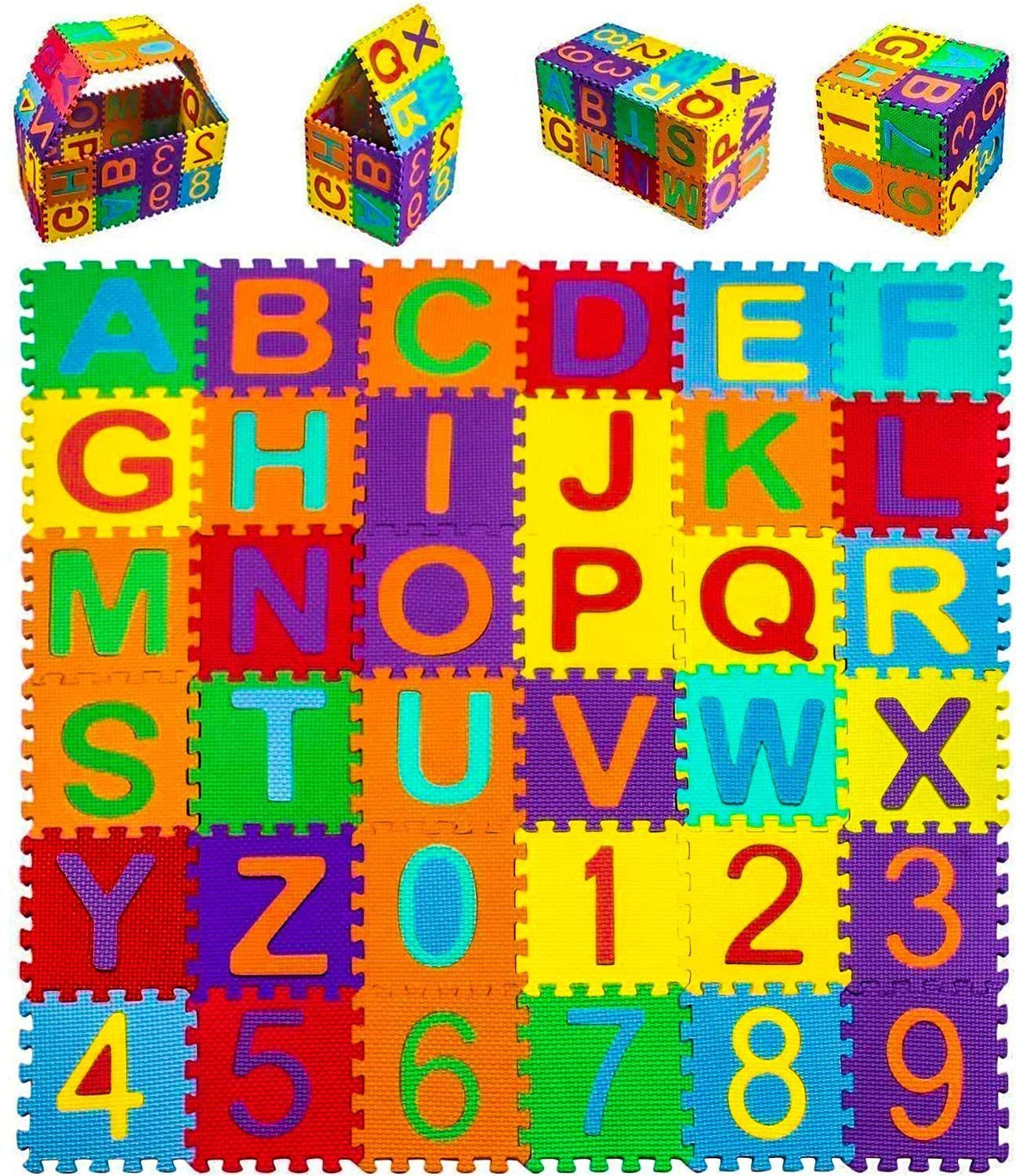 techblaze ABC & Numbers Mini Foam Puzzles Mat for kids Learning, Fun Activity & Building Blocks Thickest-picture-27