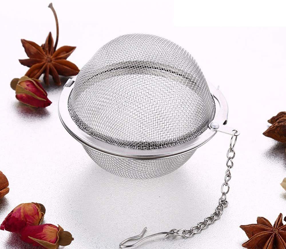 dhruv mart Stainless Steel Mesh Tea Ball Infuser, Siasky Loose Leaf Tea Infuser Strainers 2.1 Inch Strainers Interval Diffuser for Natural Tea & Seasoning Spices Brewing loose leaf tea, soup, hotpot 2 Pcs Collapsible Strainer-picture-12