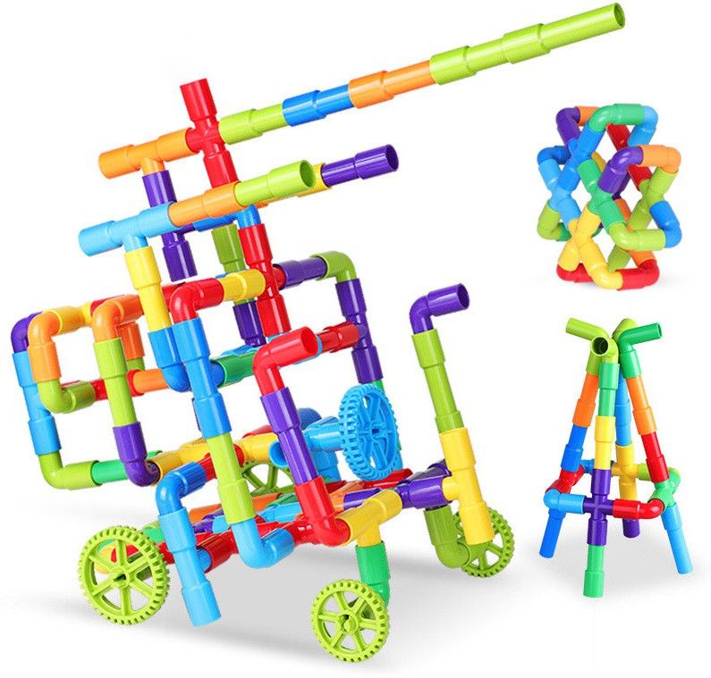aexoniz toys Plastic Pipe Blocks Building Blocks Toy Game Set for 3-8 Years Old Kids Boys & Girls ( 85-Piece )-picture-10