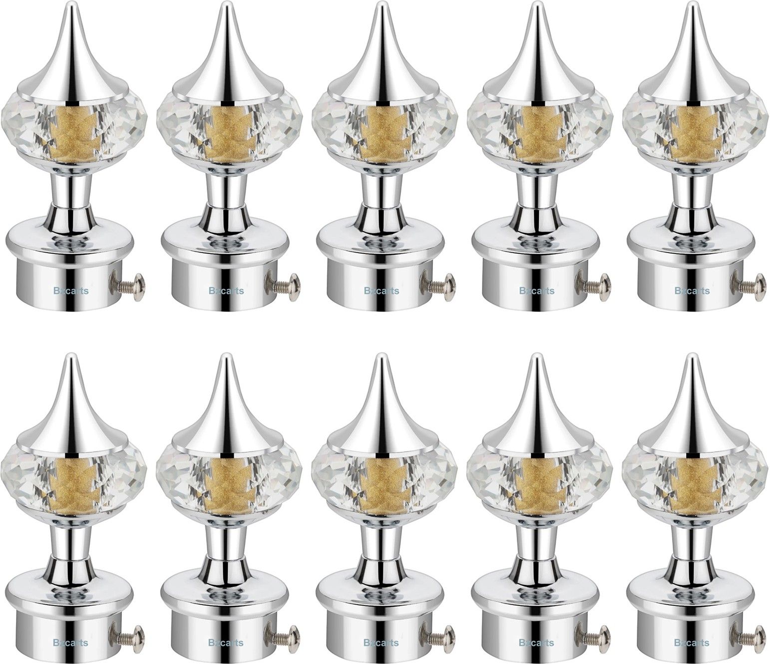 Silver Curtain Knobs Metal