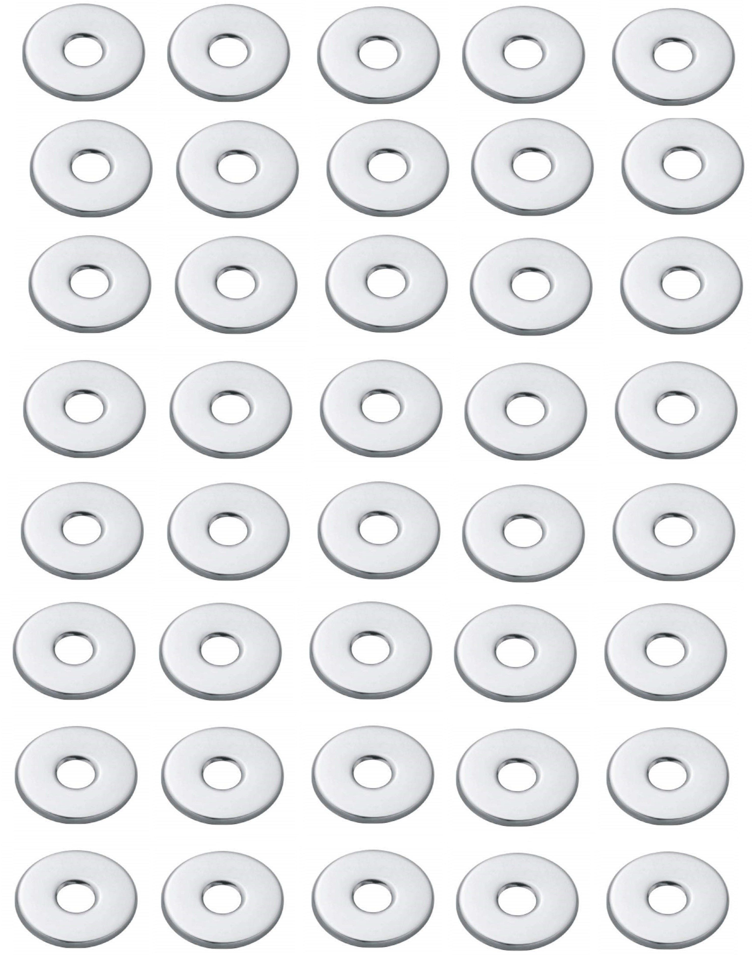 Chrome Plated Round Wall Flange/Free Cap for Taps/Tap Plate Bathroom Mixture in Kitchen/Bathroom Fittings/Wash Area Bathroom Accessories (Pack of 40 PC) Plate Flange