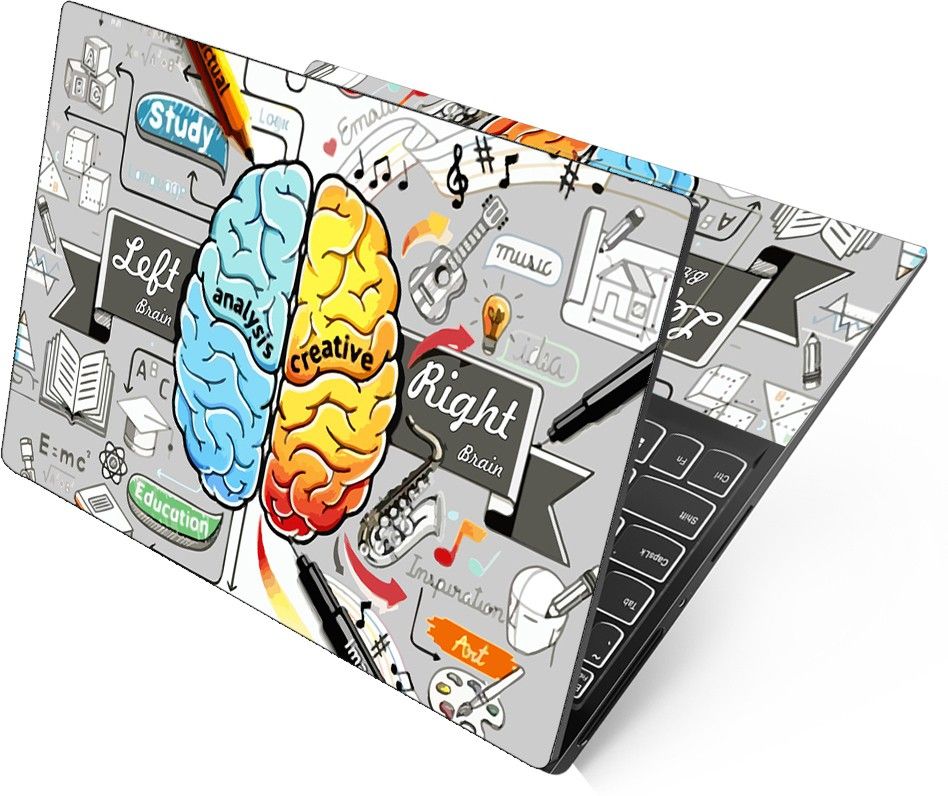 FineArts HD Printed Full Panel Laptop Skin Sticker Vinyl Fits Size Upto 15.6 inches No Residue, Bubble Free - left right brain analysis Vinyl Laptop Decal 15.6-picture-27