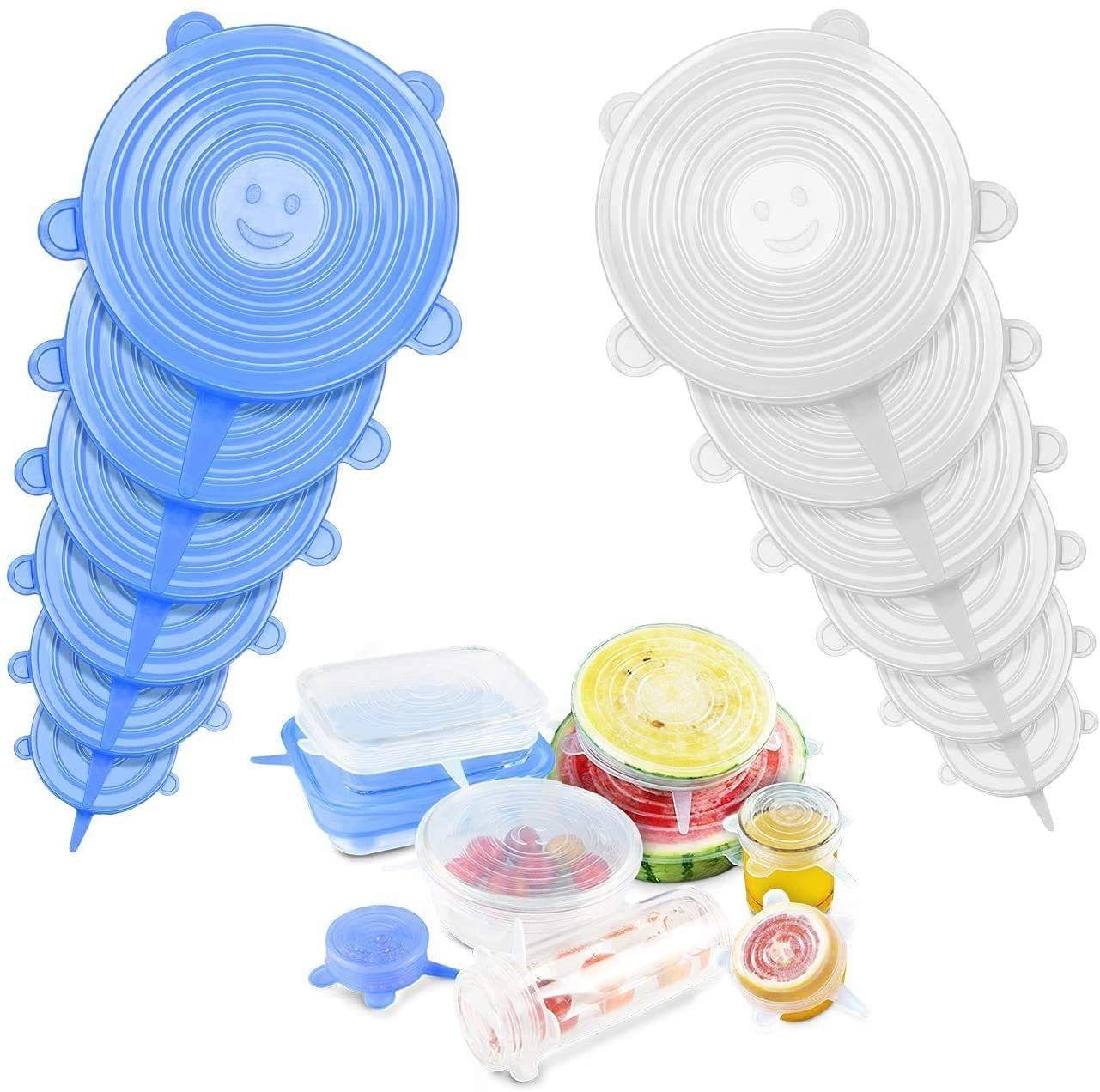 Pack of 12 Reusable Flexible Safety Silicone Stretch Dishwasher 2.6 inch, 3.8 inch, 4.5 inch, 5.7 inch, 6.5 inch, 8.3 inch Lid Set-image-28