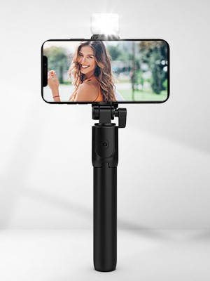 HIFY r1s selfie stick Mini Selfie Stick Tripod, Phone Tripod with Fill Light 3 Modes 3 Brightness Portable Pocket Bluetooth Selfie Stand with Wireless Remote Monopod/Selfie Stick Bluetooth Tripod with Beauty Lights,3 in 1 Extendable Phone Stand Holder with Detachable Wireless Remote Compatible with IOS and Android Smart Phone Monopod, Tripod, Monopod image 1