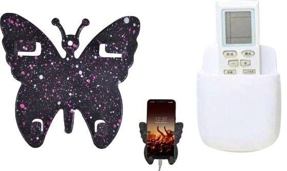 M/S DSNS Mobile Wall Stand for Charging Mounted Storage Box Remote Storage Organizer Case for Air Conditioner TV Mobile Phone Plug Holder Stand Rack, Phone Charger (Pack OF 2) Mobile Holder-picture-24