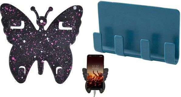 M/S DSNS Wall Mounted Mobile Phone Charging Holder Storage Shelf Case For Home Kitchen, Bedroom, Office, All Smartphones Wall Hanging for charging (Pack OF 2 Mobile Holder-picture-10