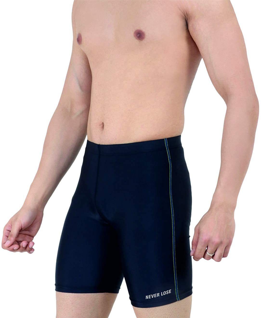 ST-01 Large Solid Men Black Swimsuit-image-3