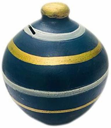 hc the crafts clay gullak blue color gullak Coin Bank pack of 1 Coin Bank-picture-3