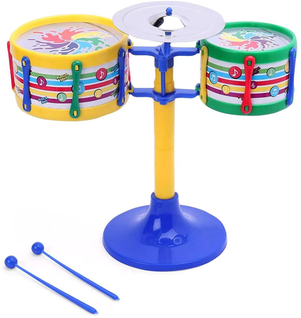 sani international Toy Mall Drum Set jr for Kids 2 Musical Drum, 2 Stick, 1Stand-picture-19