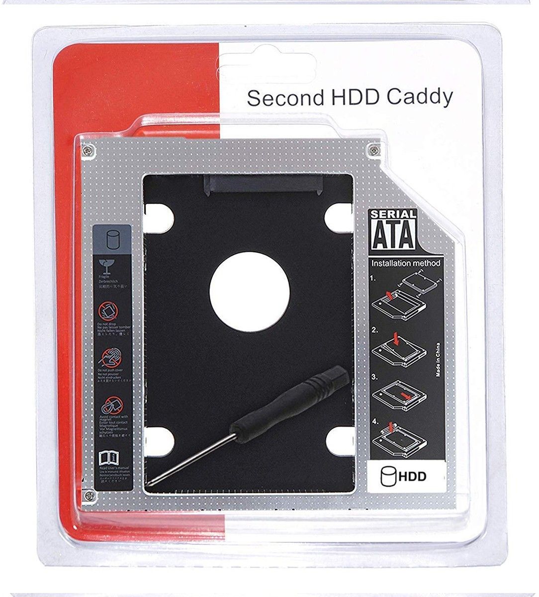 VRISH Optical Bay 2nd Hard Drive Caddy, 9.5 mm CD/DVD Drive Slot for SSD and HDD 2.5 inch Hard Drive Caddy-image-34