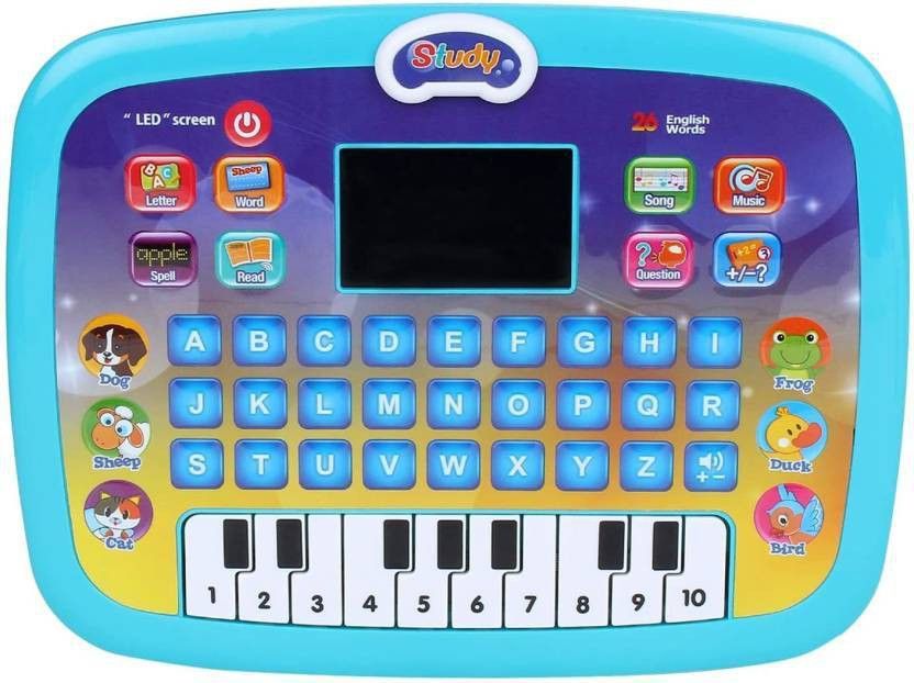 Educational Computer Piano Display Led Screen, With Music And Buttons , Educational Toy Laptop Learner With Screen For Kids Baby'S Boys And Girls (Multicolor)