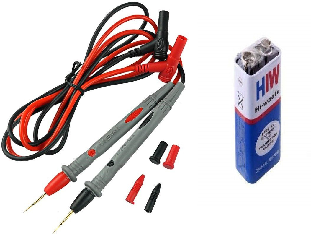 gadariya king Silicone Wire Digital Multimeter Ultra Pointed 1000V 20A Leads Test Probe with 9 Volt Battery for Multimeter use Digital Multimeter image 1