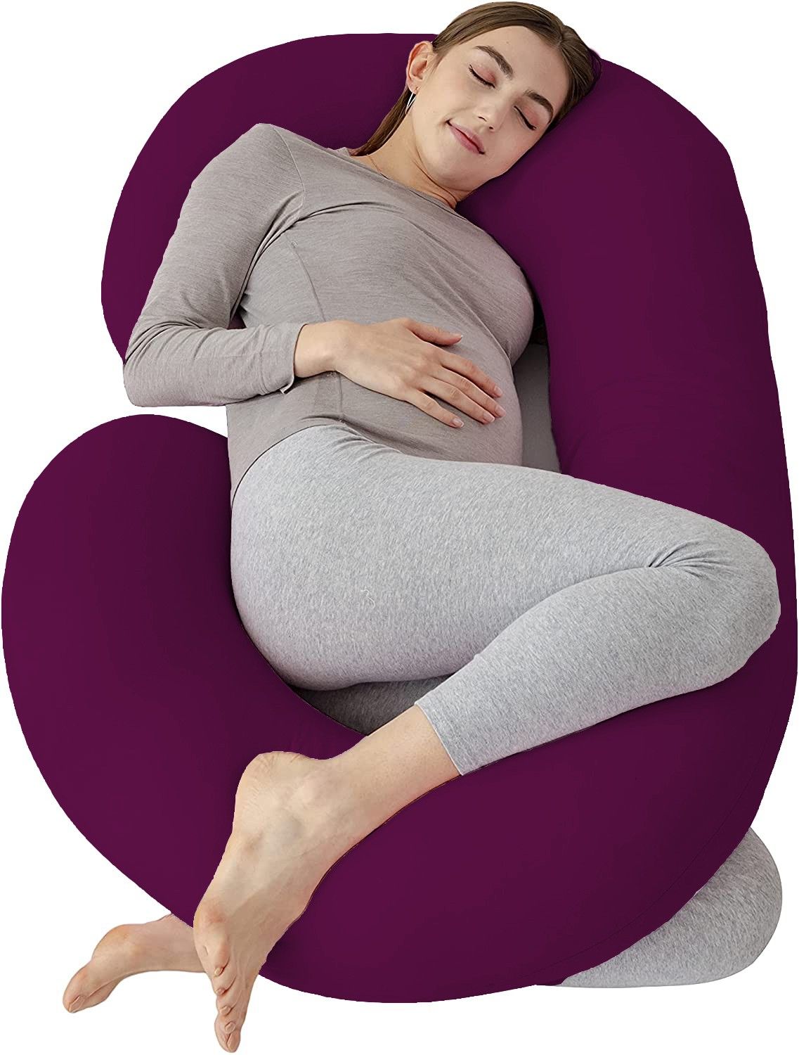 wild mint Ultra Soft C Shaped Microfibre Solid Pregnancy Pillow Pack of 1-picture-36