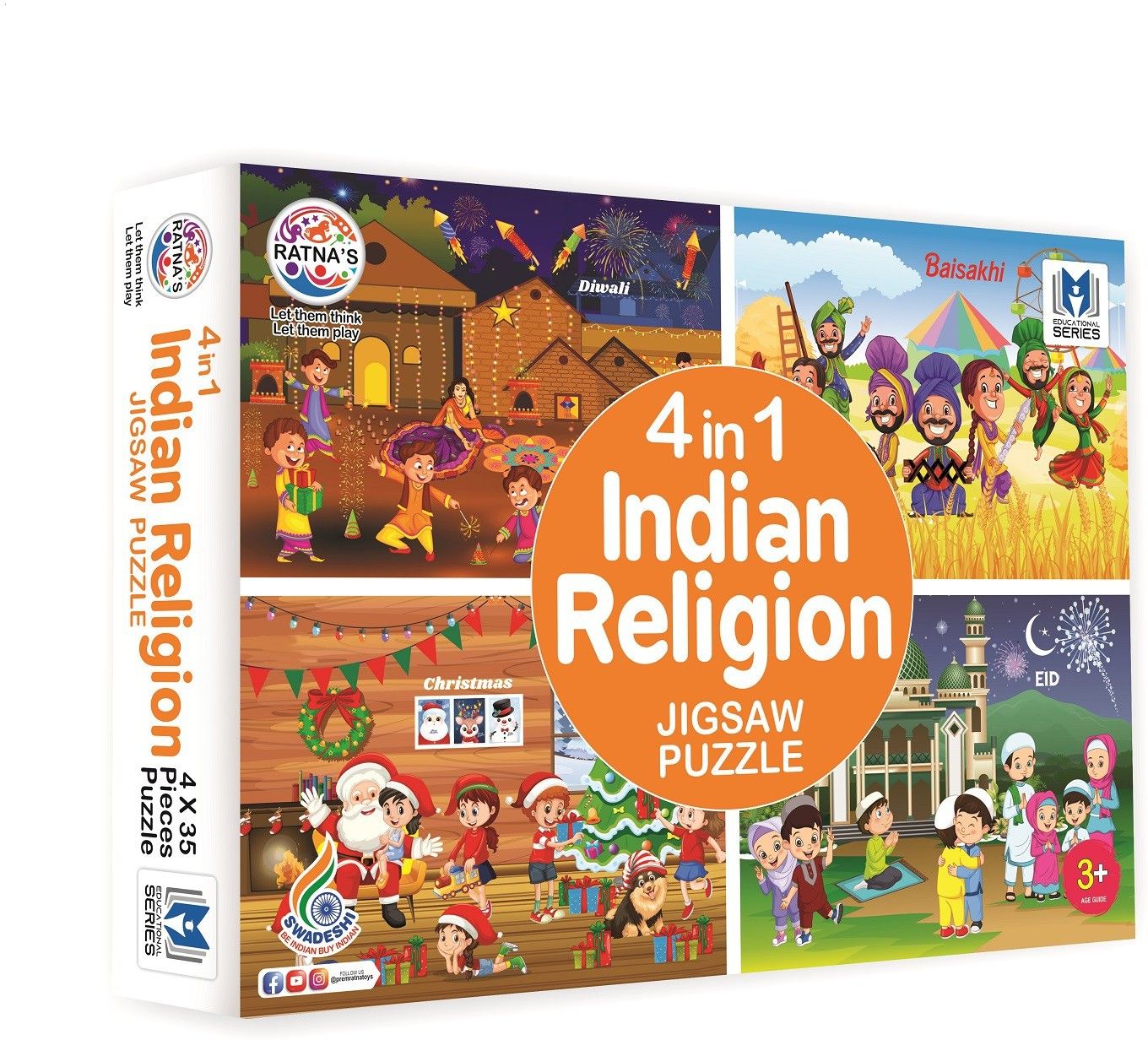 ratnas Indian Religion 4in1 Jigsaw puzzle for Kids (140 Pieces) (2361)-picture-17