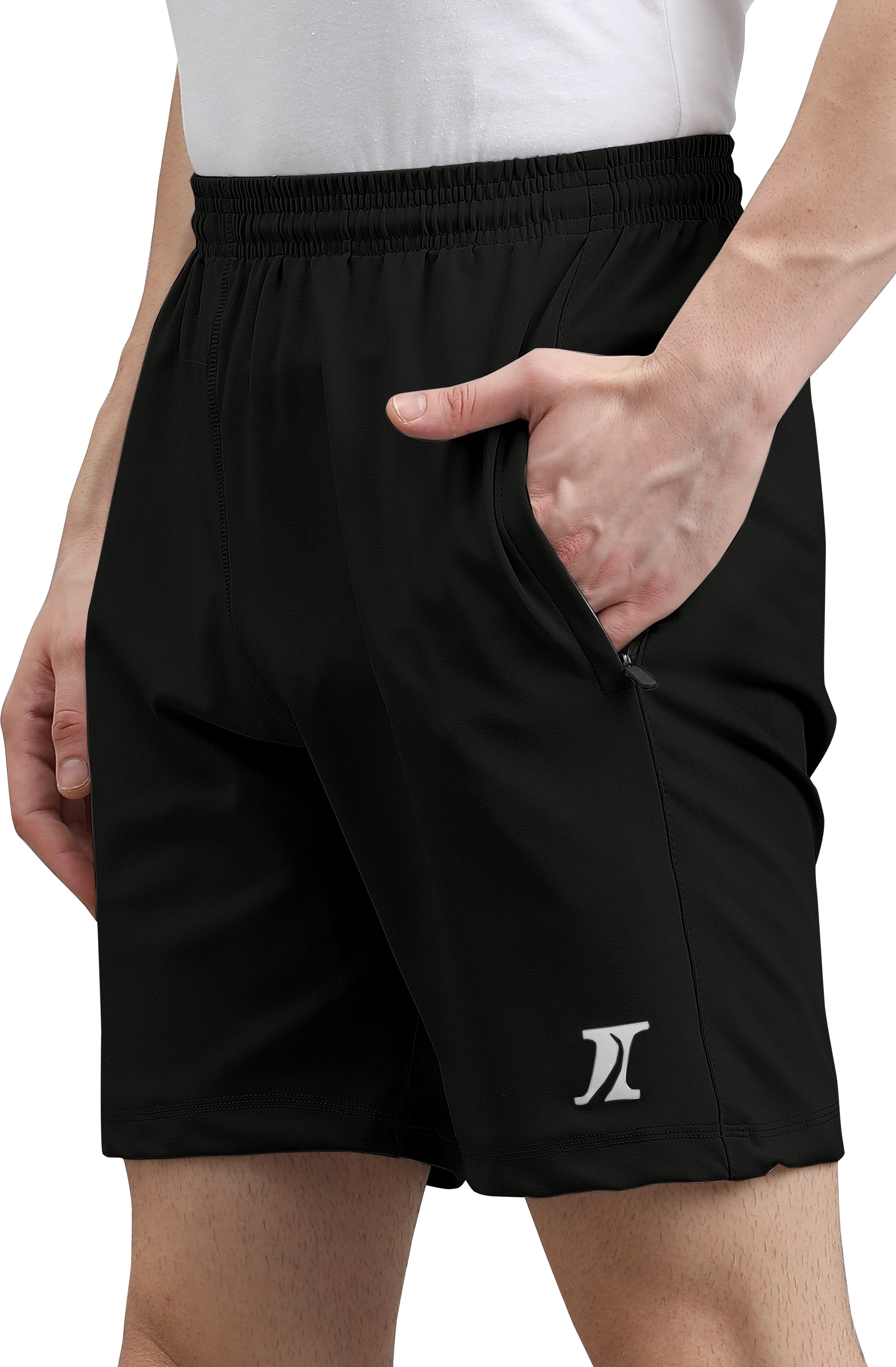Solid Men Black Regular Shorts, Sports Shorts, Beach Shorts-image-37