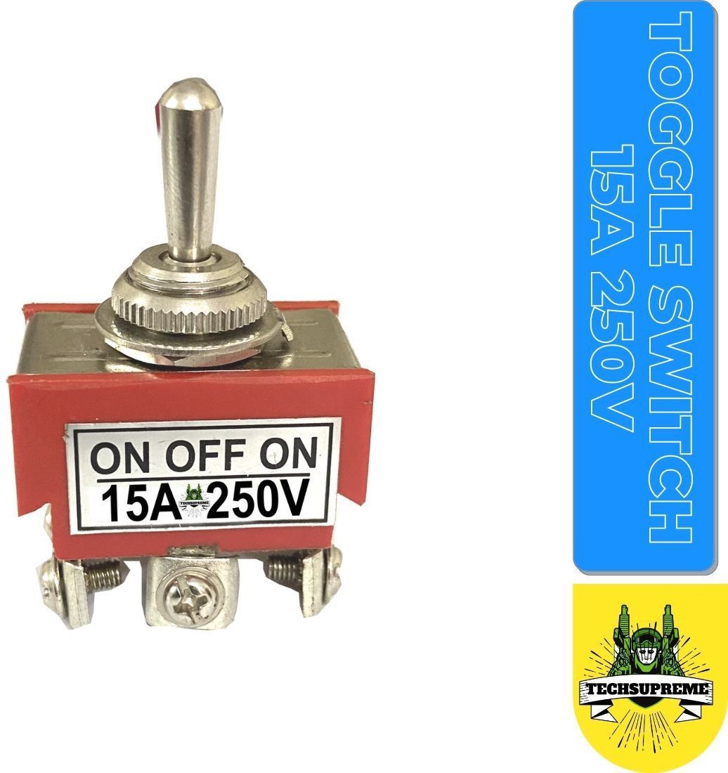 techsupreme Heavy Duty Rocker Toggle Switch 15A 250V ON/Off/ON Switch with PC Wear-Resistant Handle 6 Terminal 3 Position Electronic Components Electronic Hobby Kit-picture-10