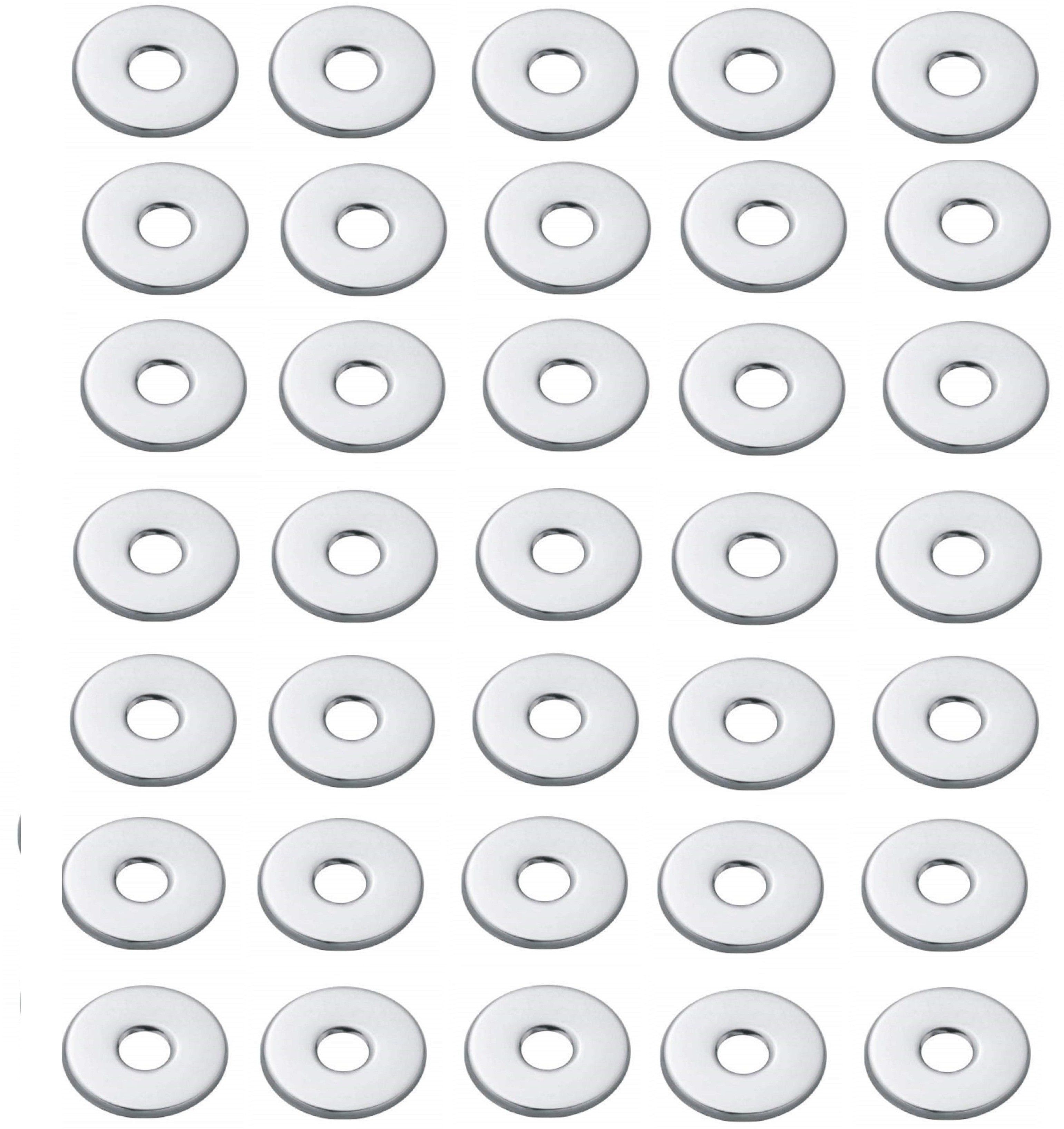 Chrome Plated Round Wall Flange /Free Cap for Taps/Tap Plate Bathroom Mixture in Kitchen/Bathroom Fittings/Bathroom Accessories ( Pack of 35 PC ) Plate Flange