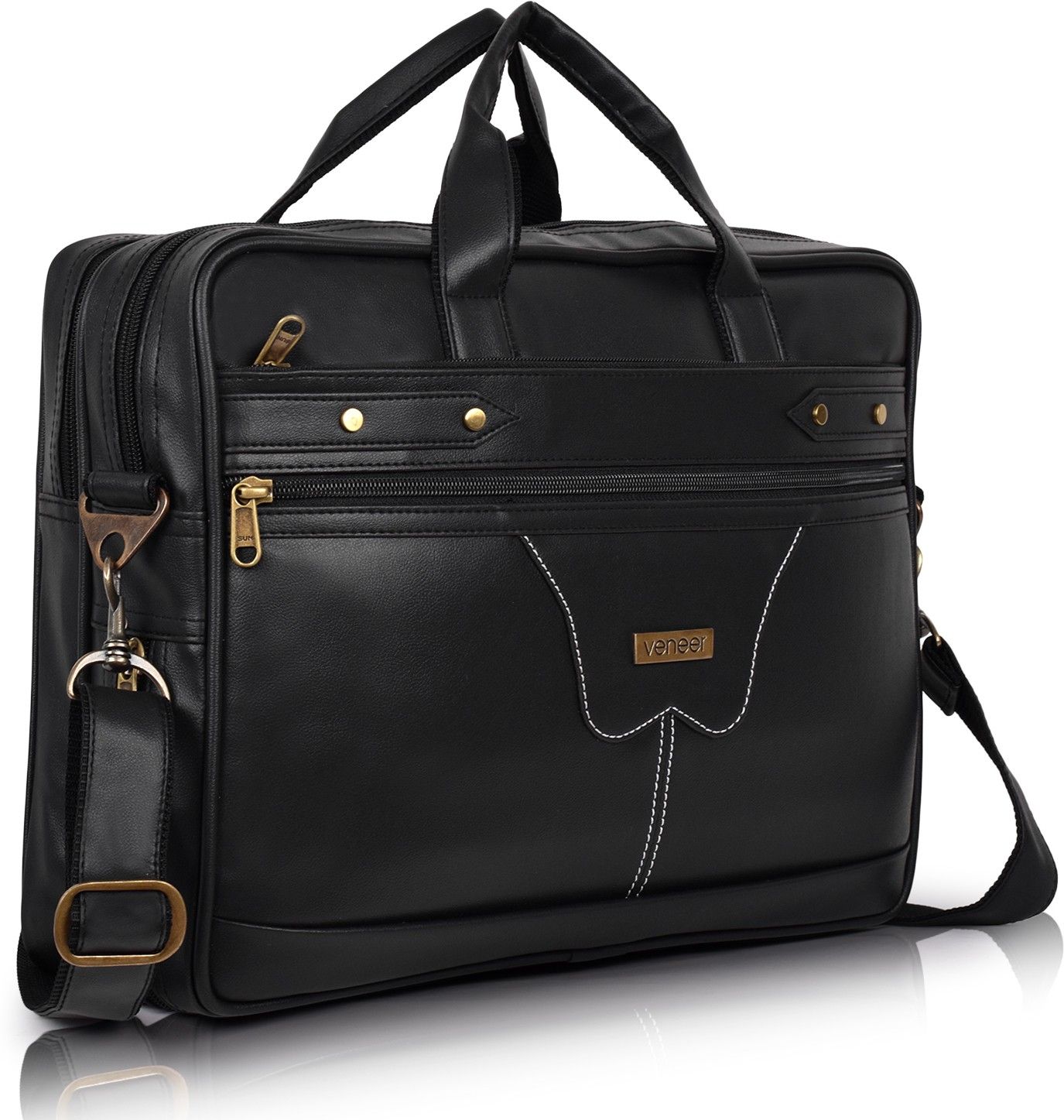 veneer Men Black Messenger Bag - Extra Spacious-picture-31