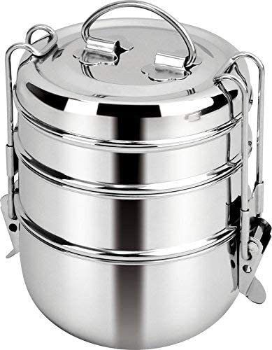 classic steels Stainless Steel Tiffin, Lunch Box -3 Layer 3 Containers Lunch Box 3 Containers Lunch Box-picture-12