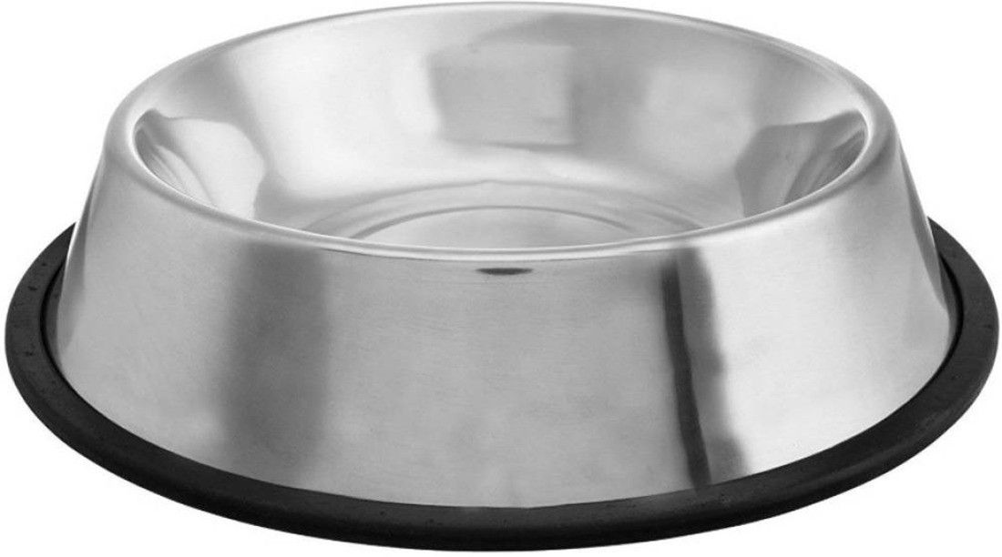 Steel Pet Bowl Silver - Large (1000 ml) - Silver - 52 Round Steel Pet Bowl-image-46
