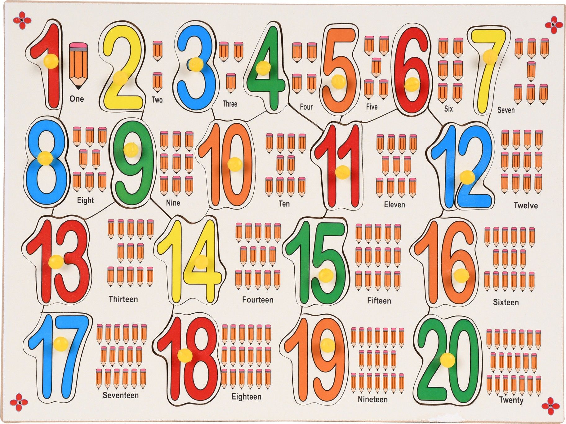 Wooden Number 1-20 with Picture Knobs Puzzle With 35 pic dummy currency-image-11