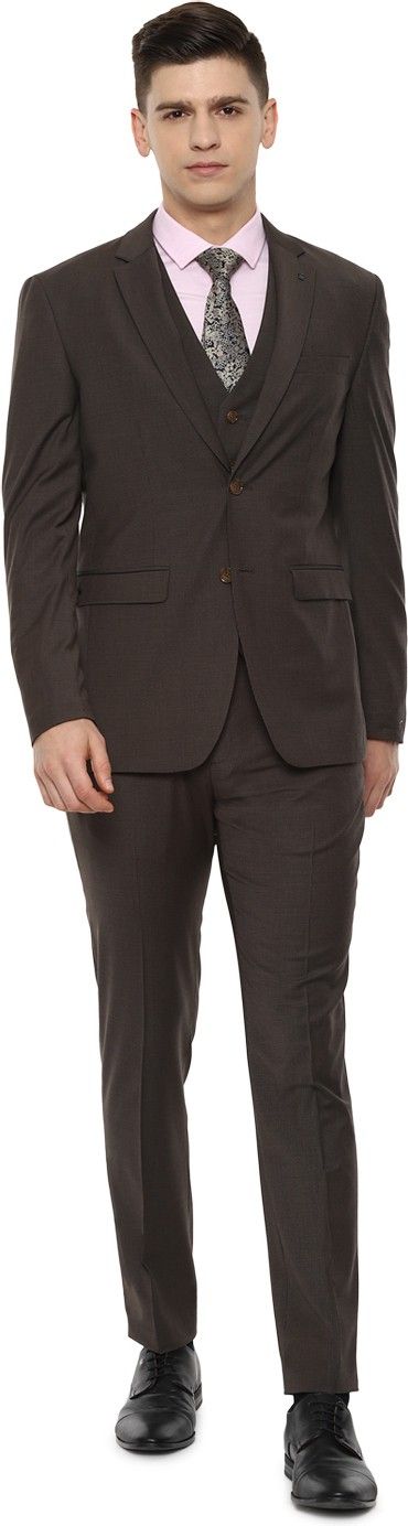 Men Single Breasted Solid Suit-image-21