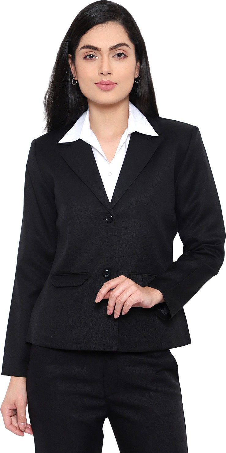 blue ronin Women Solid Single Breasted Formal Blazer-picture-16