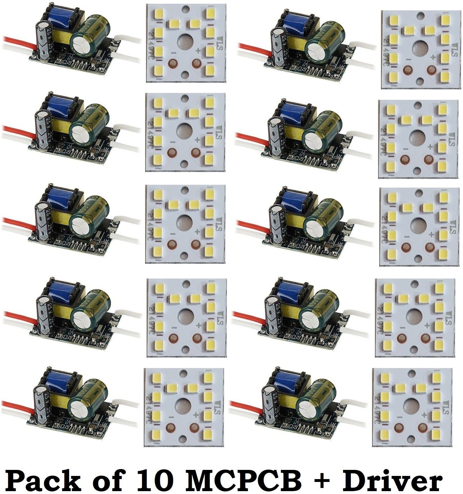 PACK OF 10 Raw Material for led bulb comes with McPcB AND 9W, WHITE LED HPF DRIVER Electronic Components Electronic Hobby Kit-image-37