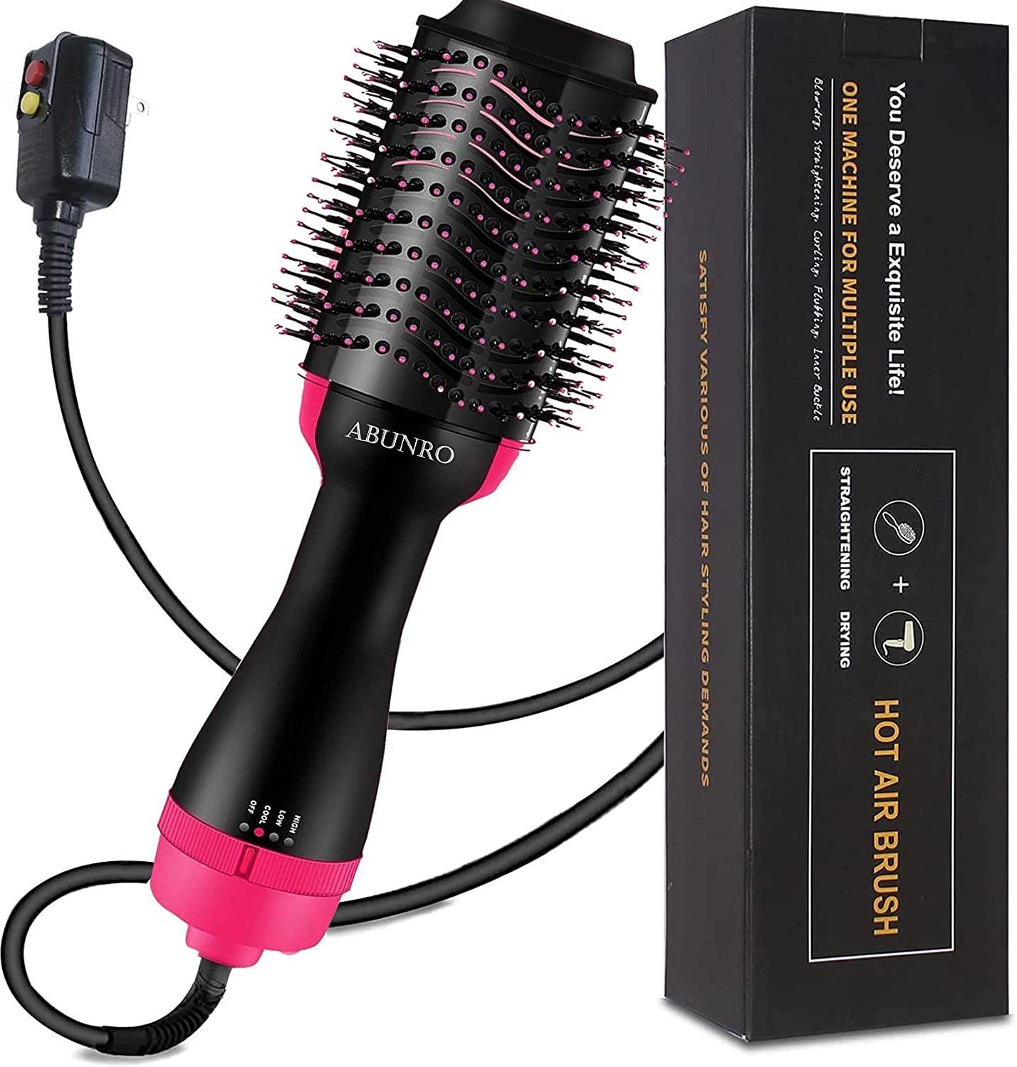 One Step Portable Salon Electric Blow Hair Curler Dryer and Styler Comb Oval Hot Air Brush Straightener Volumizer with Ionic Technology Hair Styler-image-29