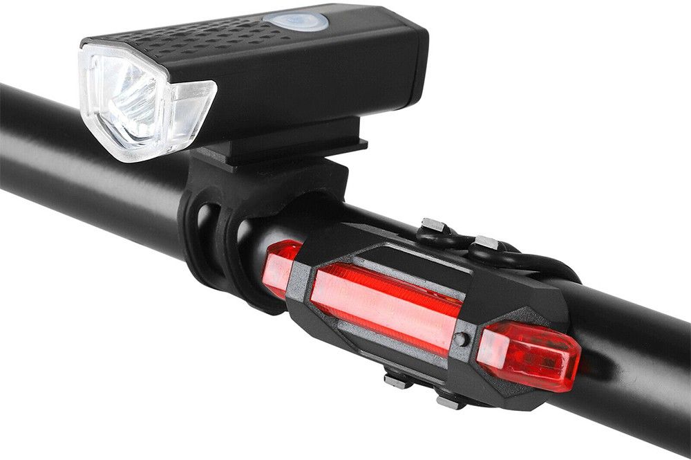 Combo of Bicycle LED USB Rechargeable Head Light and Taillight (Combo) LED Front Rear Light Combo-image-19