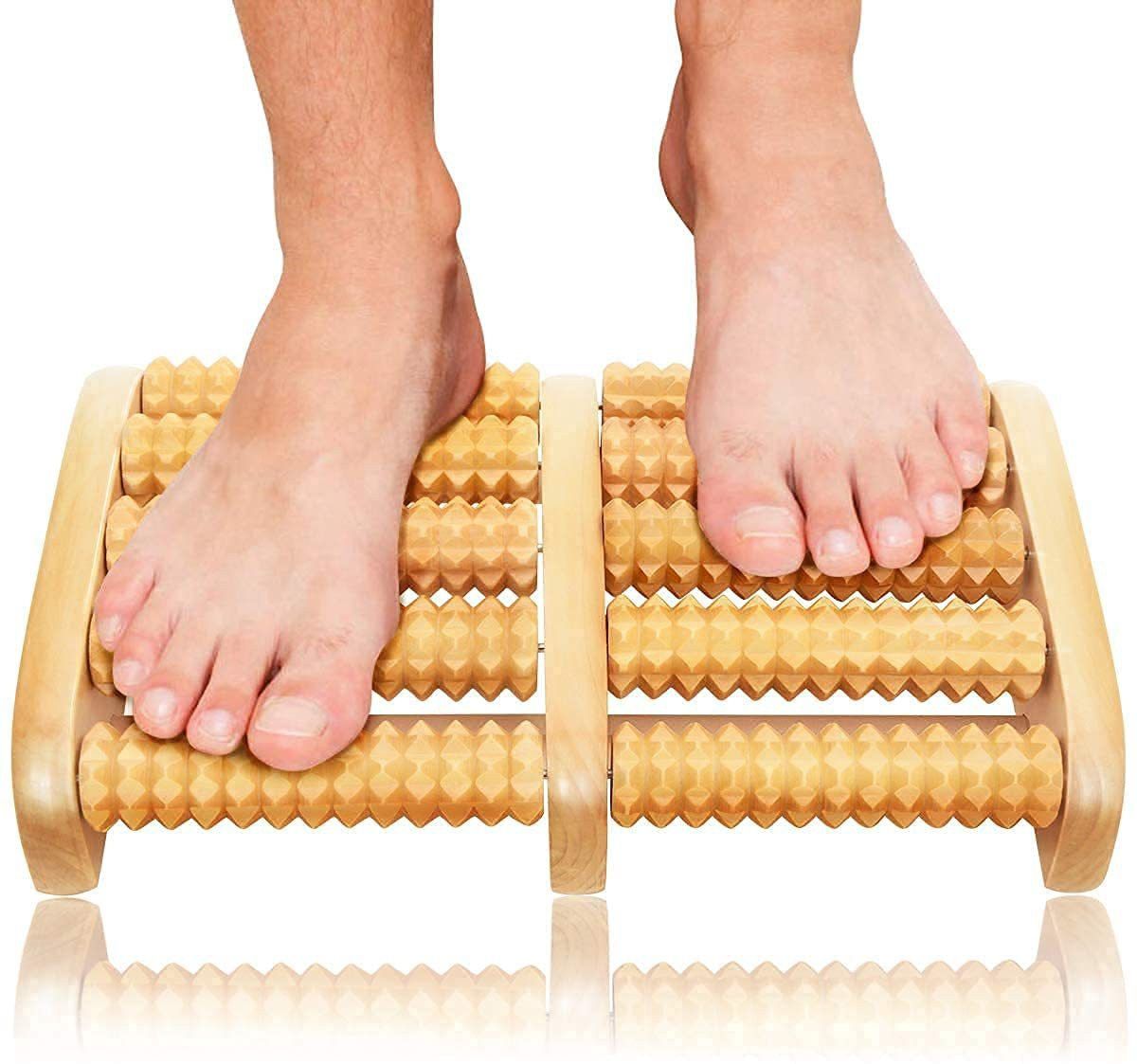 Granth Enterprise 2899 Solid Wood Roller Legs Wooden Massager Acupuncture Massager Points Rubbed Wooden 6 Roller Foot Massager Massager-image-14