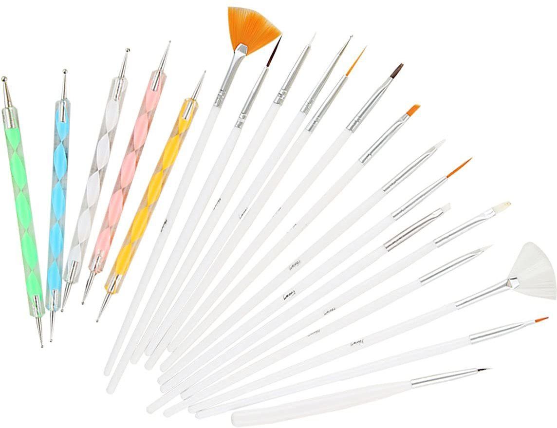 kira 20 Pcs Nail Art Brushes, Nail Art Design Painting and Drawing UV Polish Brush Tool Kit,Dotting Tool, Acrylic Nail Art Design Painting Tool Pen Polish Nail Brush Set-picture-36