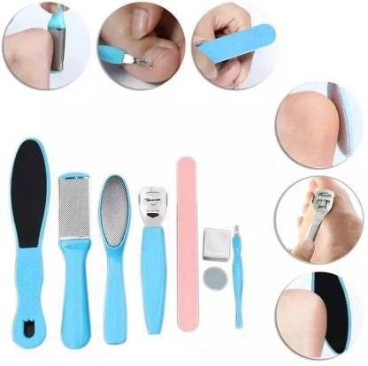 Foot File Set- Dead Hard Skin Callus Remover, Portable Scraper Pedicure Kit set Tools, Foot Care Too Set of 8-image-19